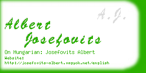 albert josefovits business card